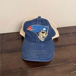 Comfort Colors New England Patriots Skull Trucker Hat Distressed Snapback